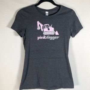 Pink Truck - pink digger excavator tee shirt. Size large but runs small